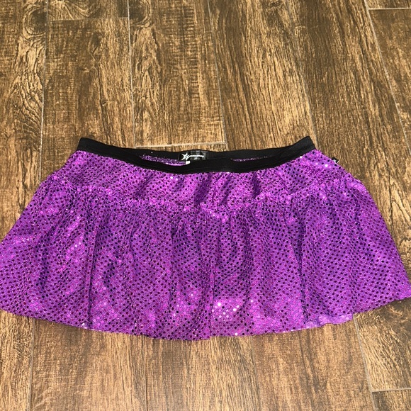 Sparkle Athletic Dresses & Skirts - Glamorous Purple Sequin Mini Skirt